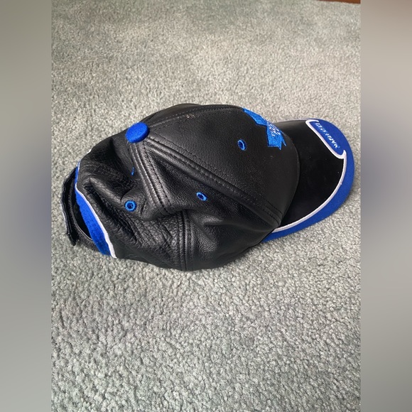 Vintage Rare Jeff Hamilton Full Leather with Embroidery Leafs Hat - Picture 2 of 8